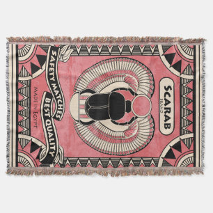 Egyptian Scarab Beetle Matchbox Throw Blanket