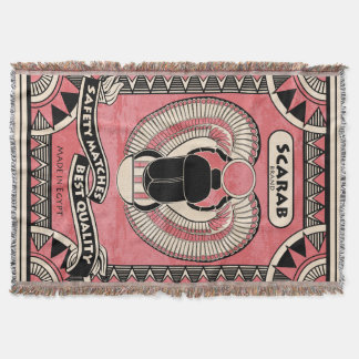 Egyptian Scarab Beetle Matchbox Throw Blanket