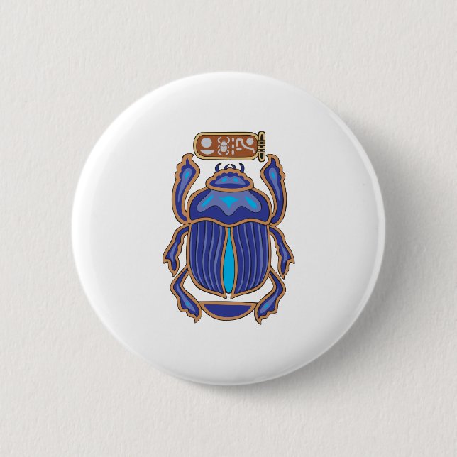 Egyptian Scarab Dung Dung Beetle 2 Inch Round Button (Front)