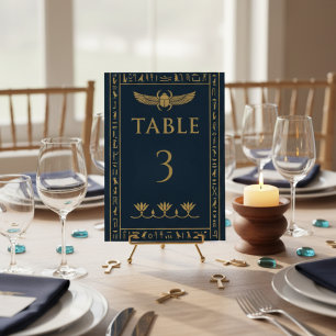 Egyptian Scarab & Lotus – Editable Table Number