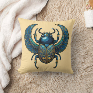 Egyptian Scarab Symbol - Scarab Pharaonic Design Throw Pillow