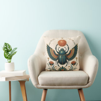 Egyptian Scarab Throw Pillow