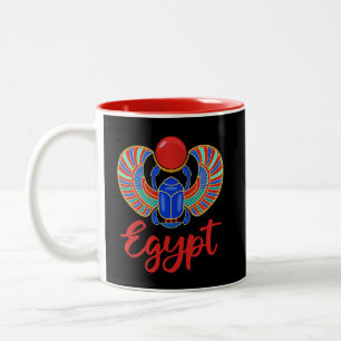 Egyptian Scarab With The Word Egypt Two-Tone Coffee Mug