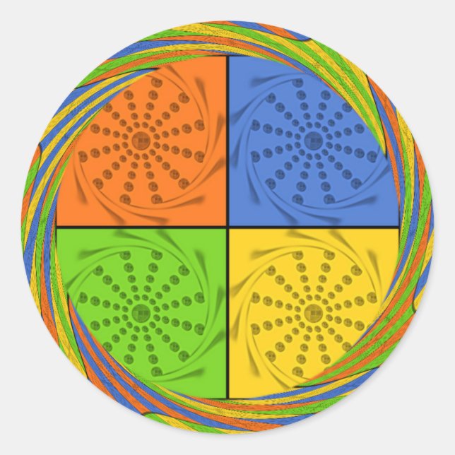 Egyptian Seamless set fabric pattern Classic Round Sticker (Front)