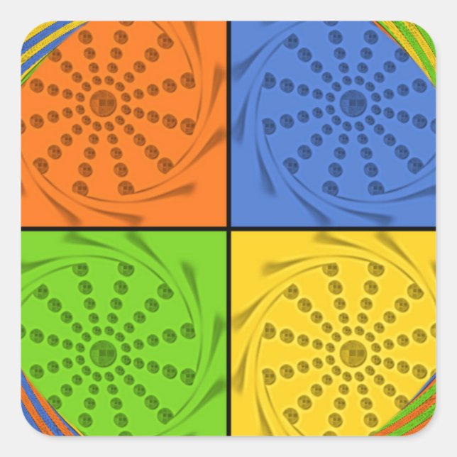 Egyptian Seamless set fabric pattern Square Sticker (Front)