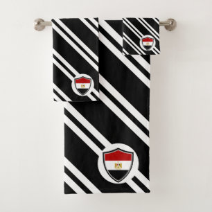 Egyptian shield flag bath towel set