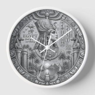Egyptian Silver Wall Clock – Elegant Ancient Egypt
