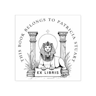 Egyptian Sphinx Custom Name Ex Libris Stamp
