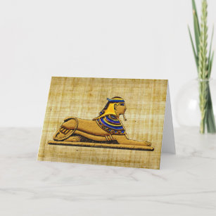EGYPTIAN SPHINX on PAPYRUS Greeting Card