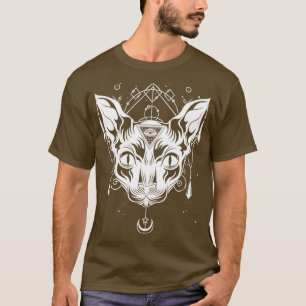Egyptian Sphynx Cat Gothic Wicca Witch Pagan Occul T-Shirt