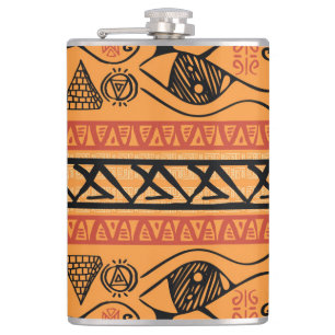Egyptian Striped, Tribal Vintage Motif. Hip Flask