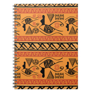 Egyptian Striped, Tribal Vintage Motif. Notebook