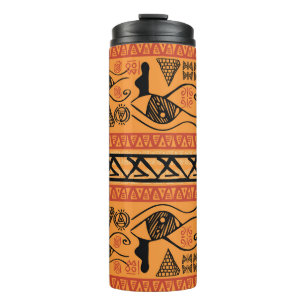 Egyptian Striped, Tribal Vintage Motif. Thermal Tumbler
