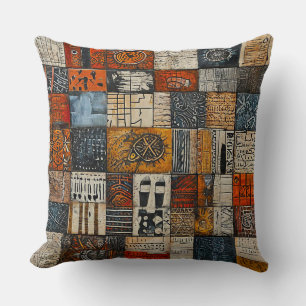 🏺 Egyptian Style Decorative Tiles Wall Pattern ✨ Throw Pillow