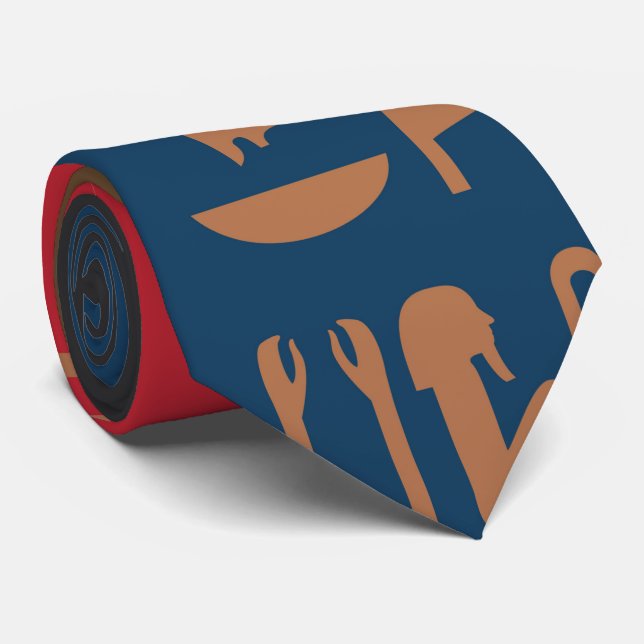 Egyptian Symbols Art Deco Composition #1 Tie (Rolled)