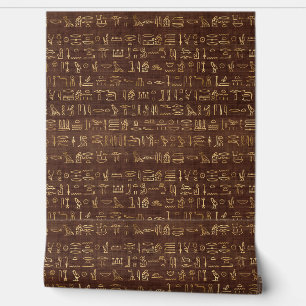 Egyptian Symbols Egypt Theme Gold and Brown  Wallpaper