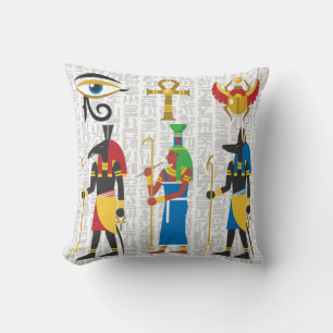 Egyptian Symbols Throw Pillow