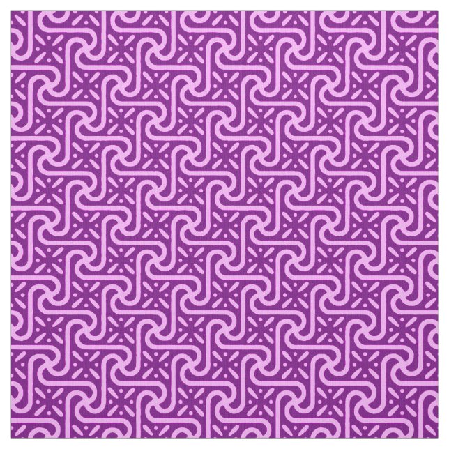 Egyptian tile pattern, amethyst and orchid fabric (Swatch)