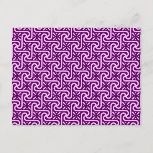 Egyptian tile pattern, amethyst and orchid postcard