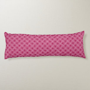 Egyptian tile pattern, burgundy and pink body pillow