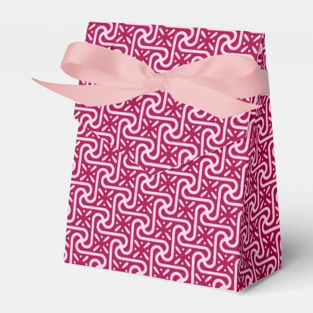 Egyptian tile pattern, burgundy and pink favor box (Front Side)