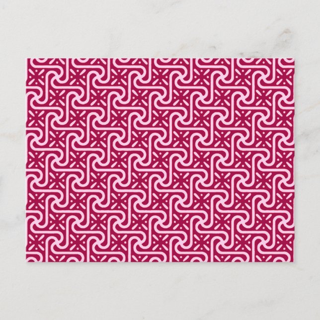 Egyptian tile pattern, burgundy and pink postcard (Front)