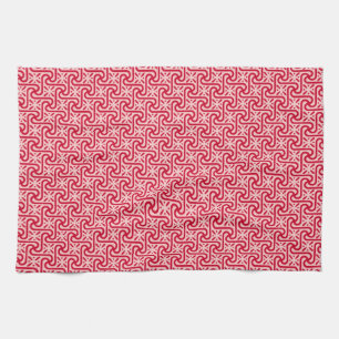 Egyptian tile pattern, deep and light pink kitchen towel