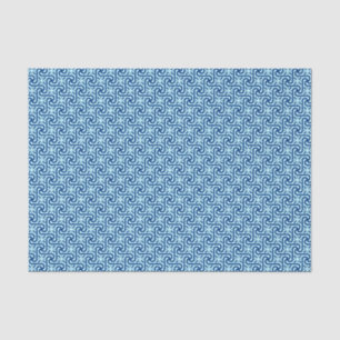 Egyptian Tile Pattern, Indigo and Light Sky Blue  Tissue Paper