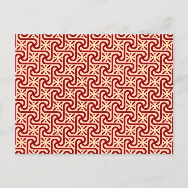 Egyptian tile pattern, maroon and peach postcard (Front)