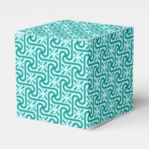 Egyptian tile pattern, turquoise and aqua favor box