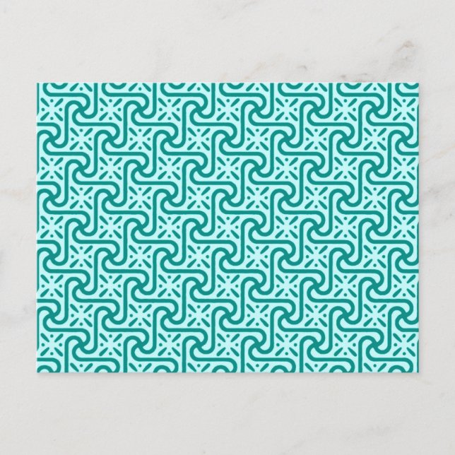 Egyptian tile pattern, turquoise and aqua postcard (Front)