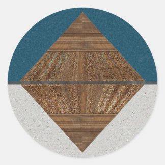 Egyptian Topaz Golden Pyramid Abstract Art Classic Round Sticker