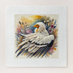 Egyptian vulture 020924AREF126 - Watercolor Jigsaw Puzzle