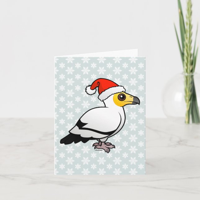 Egyptian Vulture Santa Holiday Card (Front)