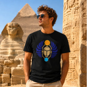 Egyptian Winged Scarab Beetle Customizable Colours T-Shirt