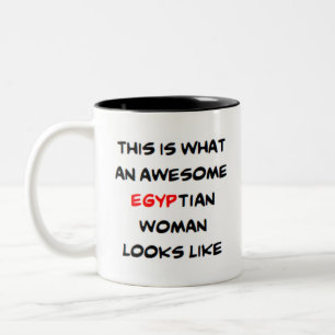 egyptian woman, awesome Two-Tone coffee mug