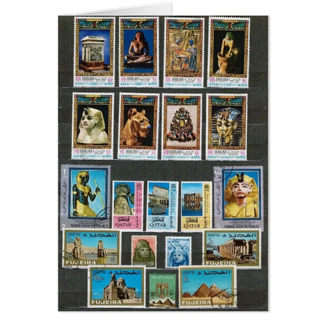 Egyptologie sur timbres (Devant)