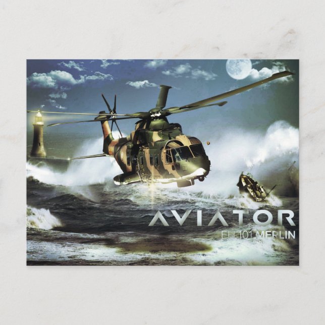 EH 101 MERLIN Helicopter Postcard (Front)