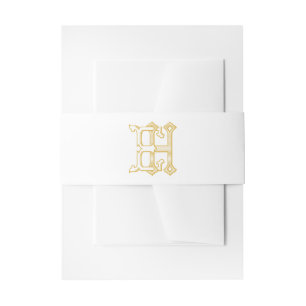 EH monogram or HE monogram belly band Invitation Belly Band