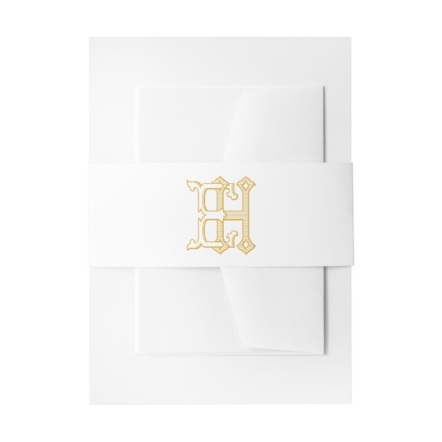EH monogram or HE monogram belly band Invitation Belly Band (Front Example)