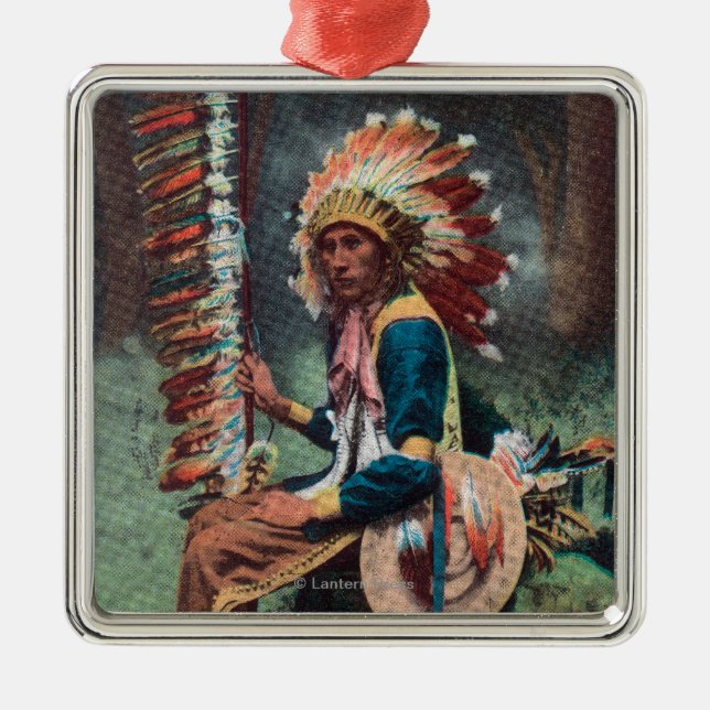 Ehankekle Chief Portrait Metal Ornament (Front)