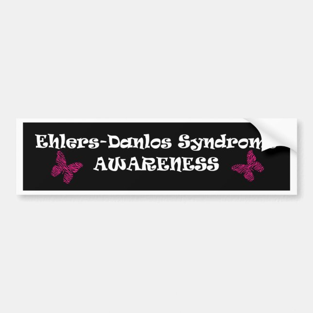 Ehlers-Danlos Awareness Butterfly Bumper Stickers (Front)