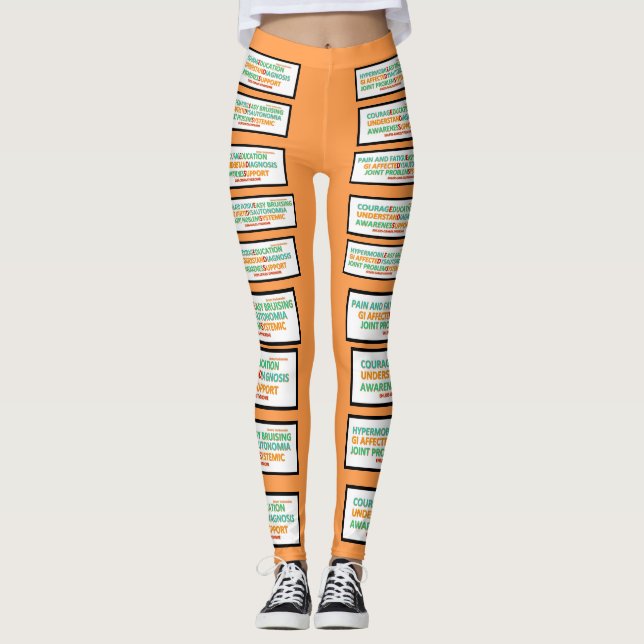 Ehlers Danlos symptom & inspiring words leggings (Front)