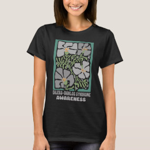 Ehlers Danlos Syndrome Awareness Boho Grey Flower T-Shirt