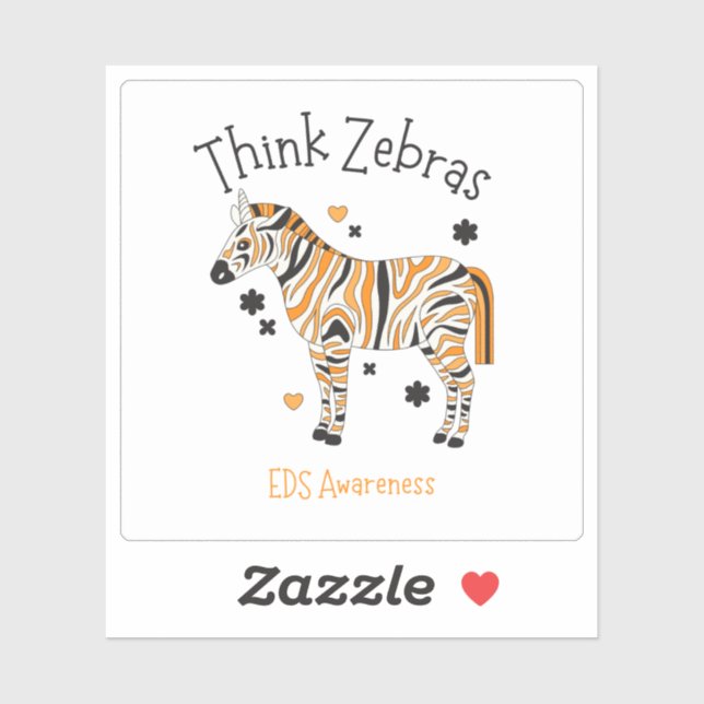 Ehlers Danlos Syndrome Awareness Zebra Sticker (Feuille)