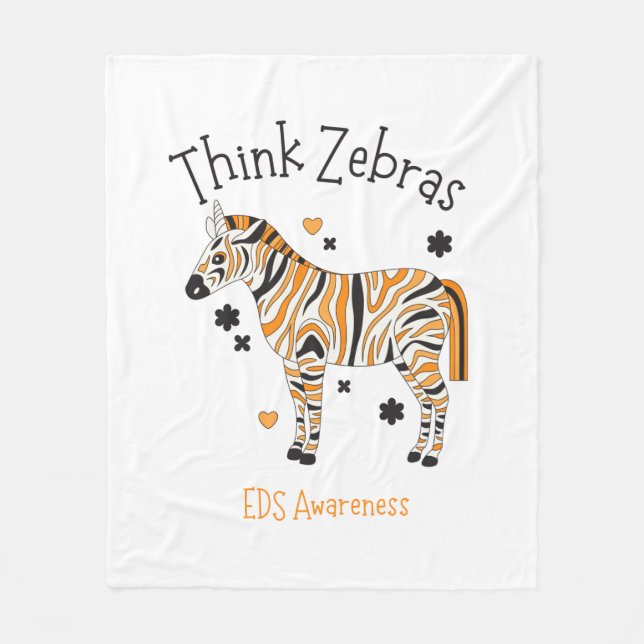 Ehlers Danlos Syndrome Cozy Zebra Blanket (Front)