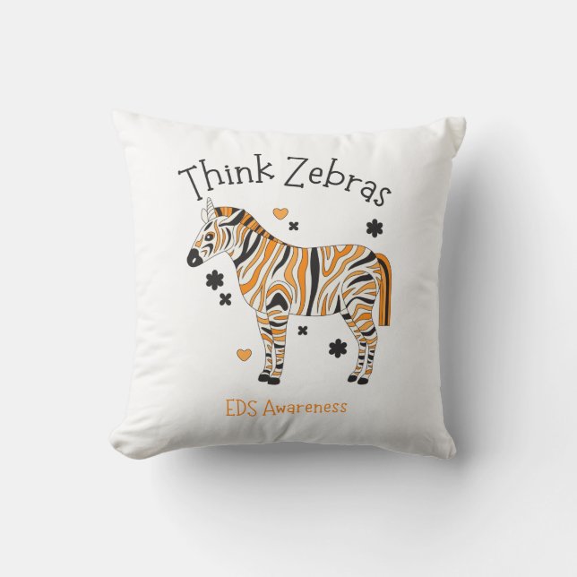 Ehlers Danlos Syndrome Cozy Zebra Throw Pillow (Front)