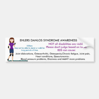 Ehlers Danlos Syndrome Disabled Parking Bumper Sticker