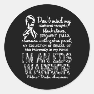 Ehlers Danlos Syndrome (EDS) Warrior  Classic Round Sticker