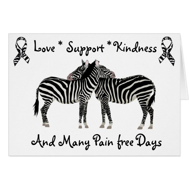 Ehlers-Danlos syndrome EDS Zebra Support Card (Front Horizontal)